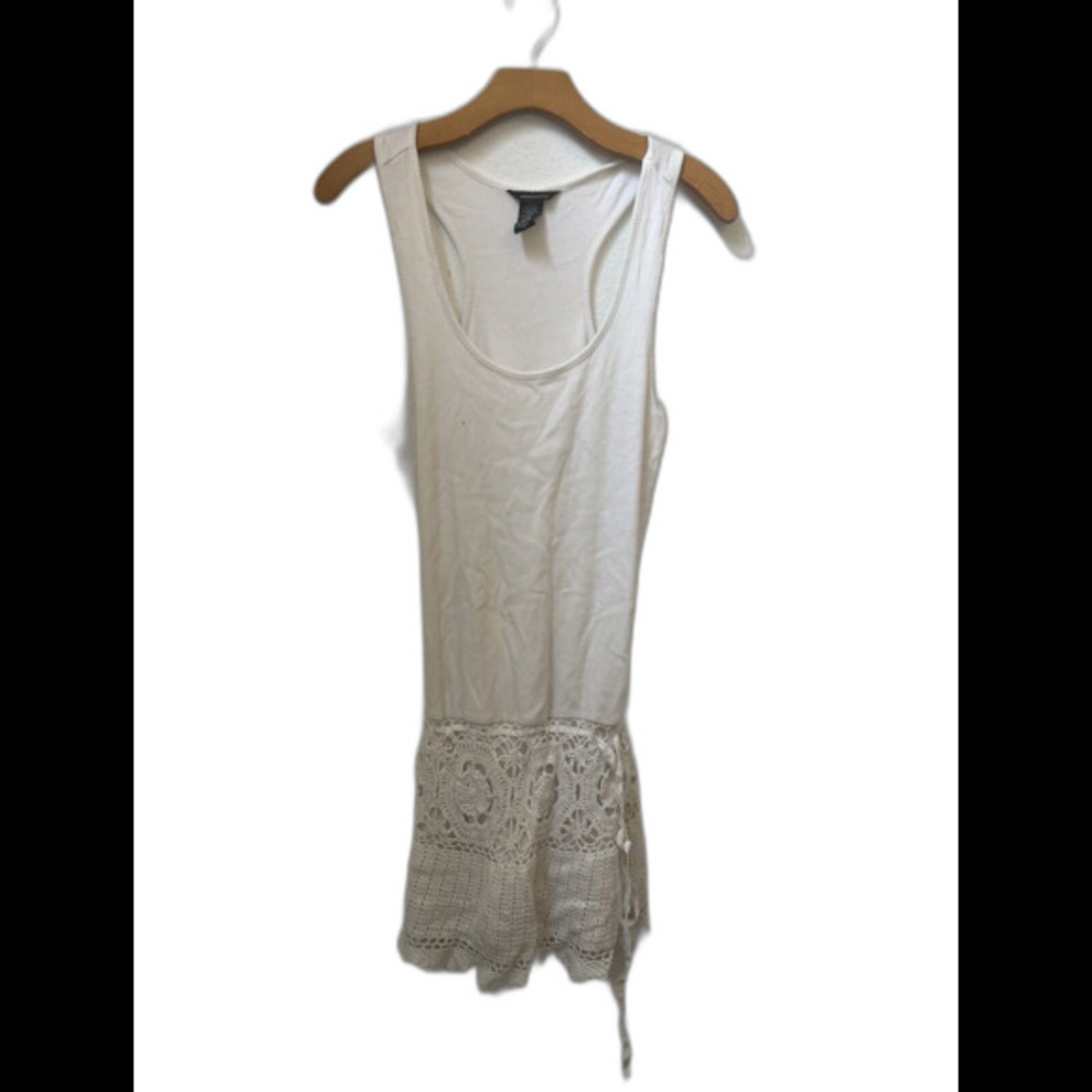 MODA INTERNATIONAL SOLID WHITE SLEEVELESS DRESS SIZE M (L12)